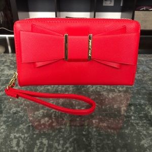 Betsey Johnson Red & Gold Box Wristlet Clutch